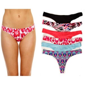 Just Intimates Laser Cut Thongs Panties for Women  Underwear (Pack of 6) - 1 of 4
