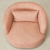 KINWELL Textured Linen Blend Weave Upholstered Swivel Barrel Accent Chair - 3 of 4