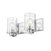 Beckett 2-Light Vanity Light - Dimmable Steel Fixture with Clear Seedy Glass Shades - 2 of 4