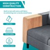 Mjkone Convertible Linen 3-Seater Sofa with Storage Ottoman&Single Sofa Chair with Side Pocket - 4 of 4