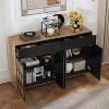 Famapy Arches Pattern Decorative Dresser Living Room Storage Cabinet Solid Wood Legs Original Wood Color - 2 of 4