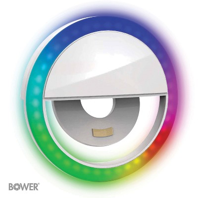 Universal White RGB Clip-On LED Ring Light for Smartphones