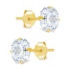 SHINE by Sterling Forever Sterling Silver Asscher Cut Prong Set Stud Earrings - 3 of 4