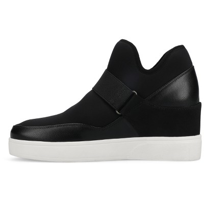 Женские кроссовки Journee Collection Journee Women's Damari High Top Stretch Wedge Sneaker, Black 10 — фото 2