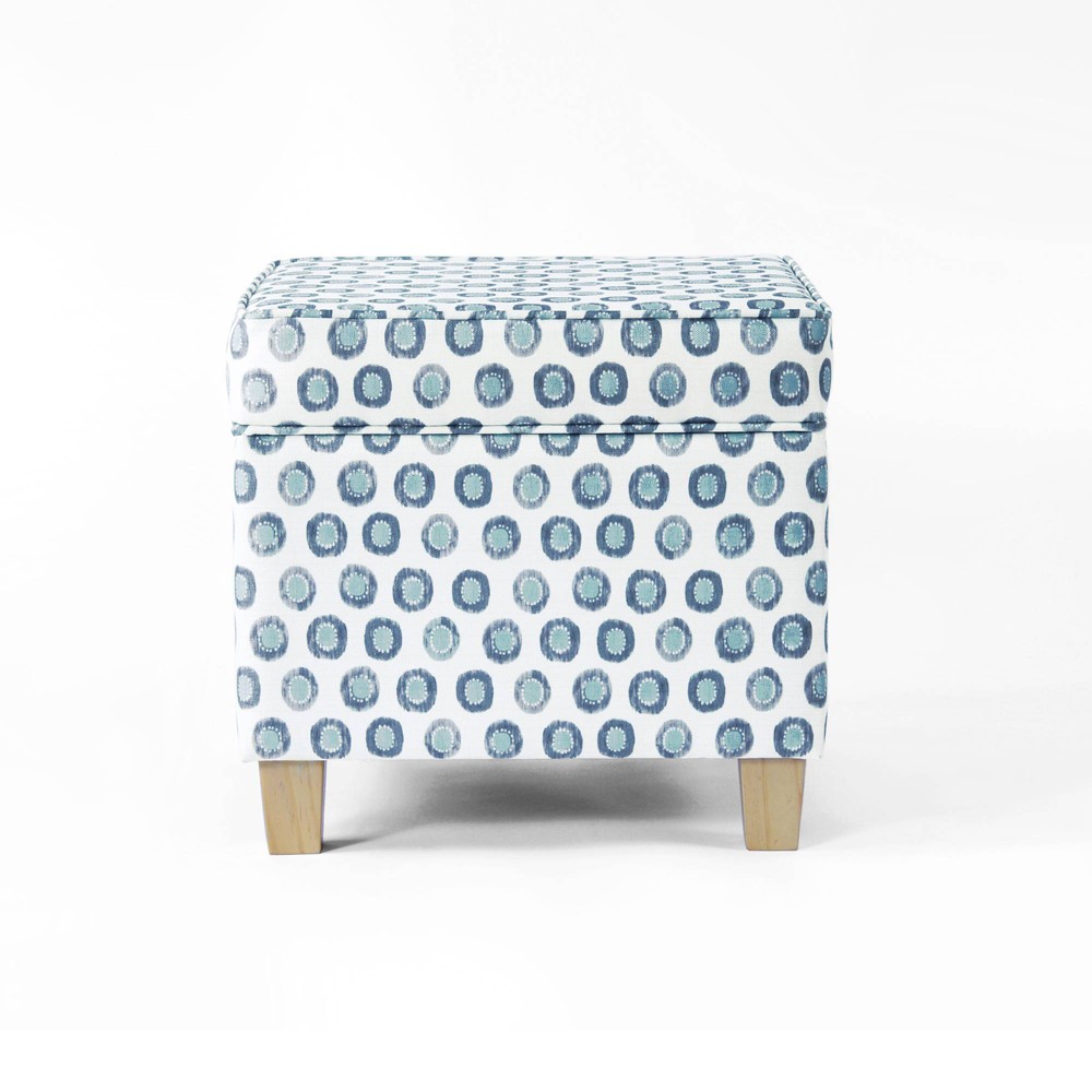 Photos - Pouffe / Bench Cole Classics Square Storage Ottoman with Lift Off Top Ikat - HomePop