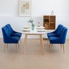 DYHOME Modern Dining Chairs Set of 4, Mid Century Dining Chairs with 5.12” Cushions, Velvet Upholstered Dining Chairs with Back Pull Rod - 2 of 4