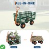 Steel Garden Cart with 10" Wheels 1400 Lbs Utility Wagon Cart with Removable Sides & 180¡ã Rotating Handle for Garden - 3 of 4