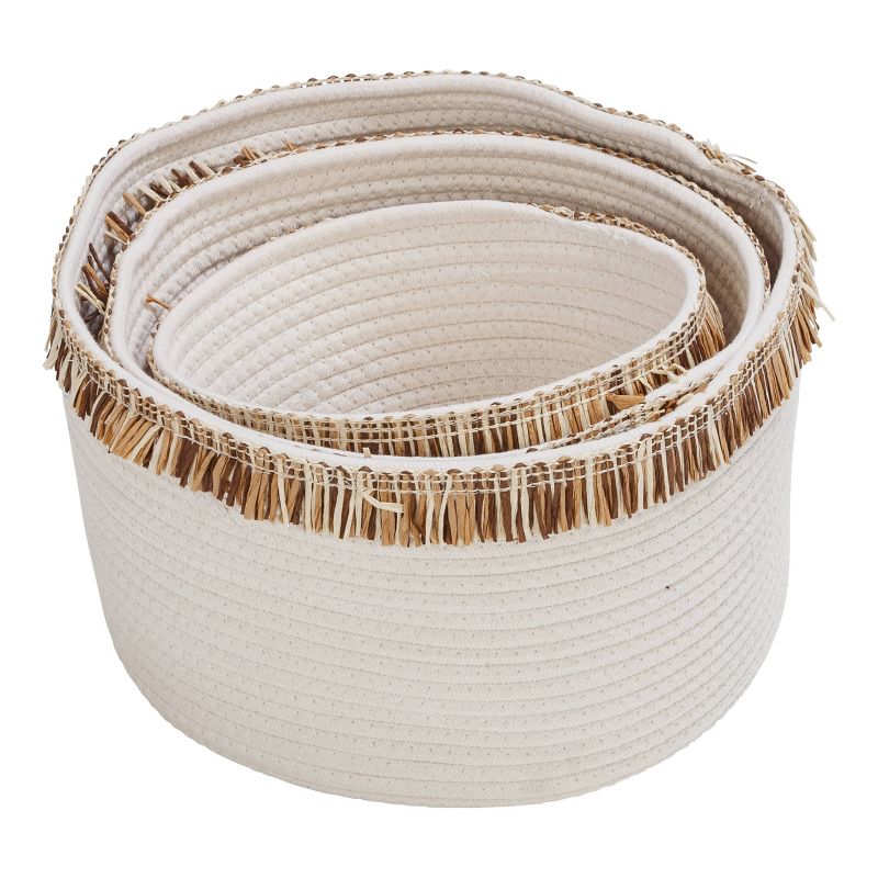 Honey-Can-Do Set of 3 Cotton Rope Baskets White, 3 of 8