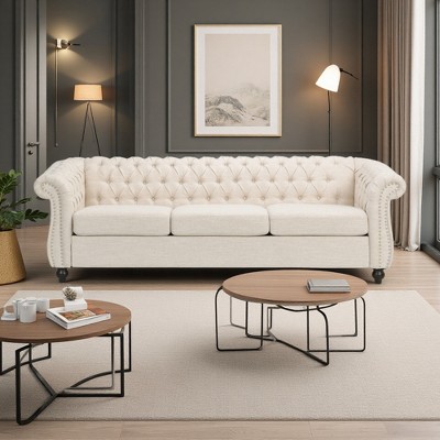 Traditional Chesterfield Sofa with Button Tufting & Nailhead Trim