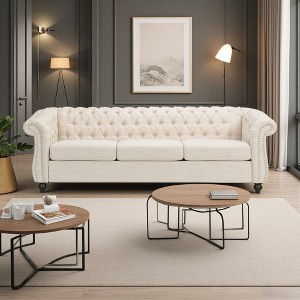 Traditional Chesterfield Sofa with Button Tufting & Nailhead Trim - 1 of 4