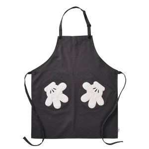 Disney Home Monochrome Adjustable Apron with Glove Pockets Black - 1 of 4