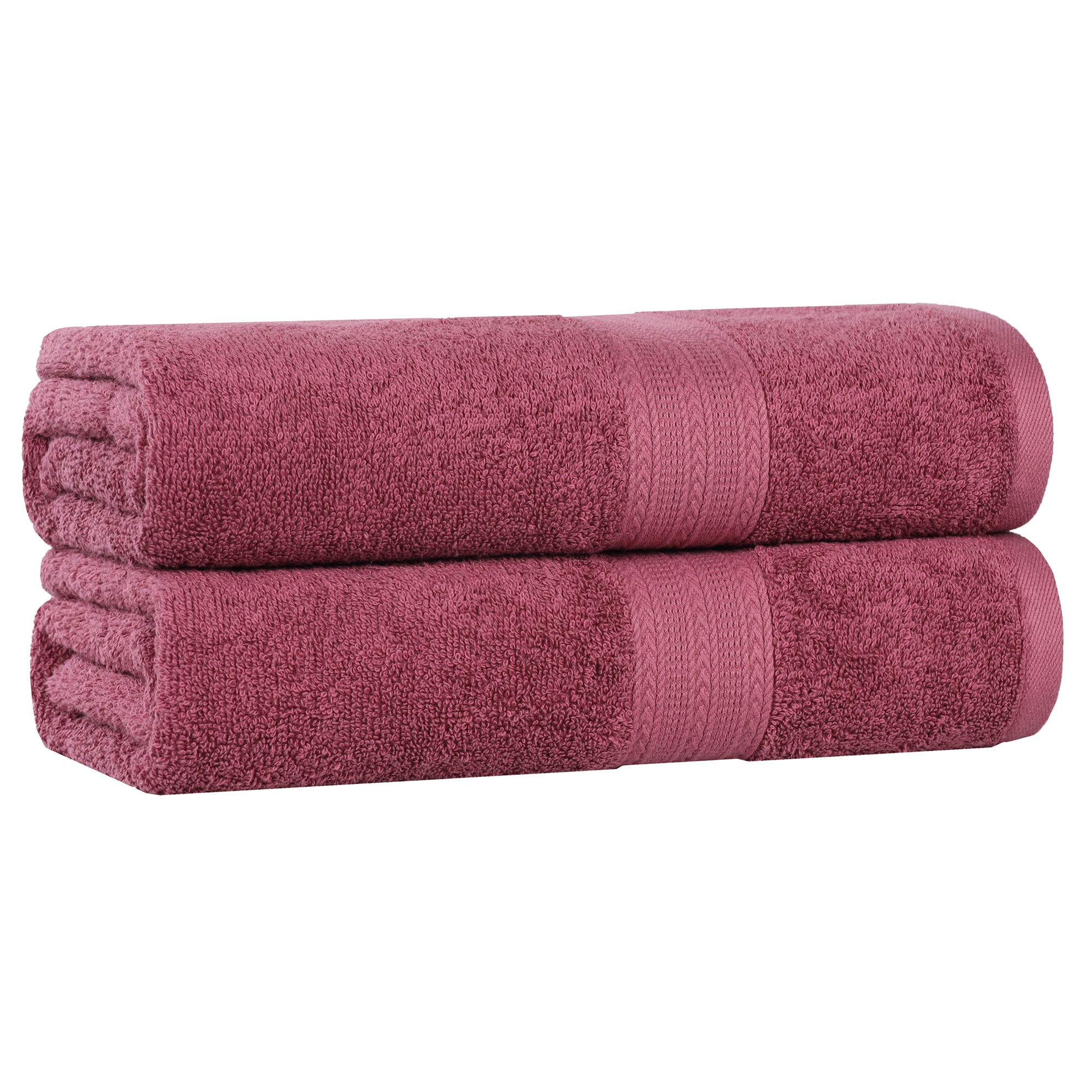 Eco-Friendly Sustainable Cotton Solid Lightweight 2-Piece bath sheets Set, Rosewood - Blue Nile Mills