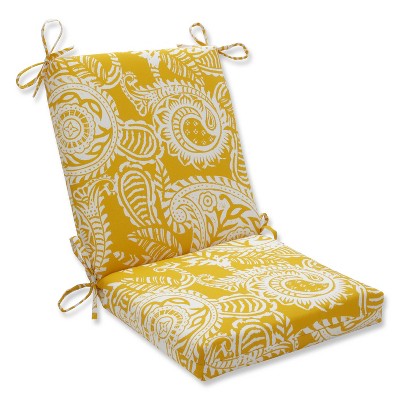 Outdoor/Indoor Addie Egg Yolk Squared Corners Chair Cushion - Pillow Perfect