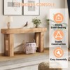 Narrow Entryway Table,63 Inch Long Wooden Couch Table Behind Sofa,Farmhouse Entryway Console,Perfect for Living Room,Hallway,Bedroom,Natural Wood - 4 of 4