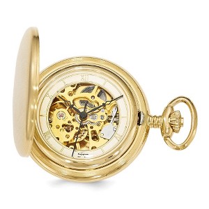 Black Bow Jewelry Swingtime Gold-finish Brass Mechanical 42mm Pocket Watch - 1 of 2