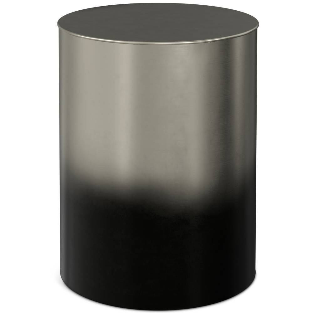 Photos - Coffee Table Lance Metal Cylinder Accent Table Ombre Black/Silver - WyndenHall