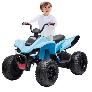 Ride on Car 24V Battery Powered, 4-Wheeler Quad Car Toy ATV for 3-8yrs, Electric Off-Road Car with 2 Speeds, LED Lights - 1 of 4