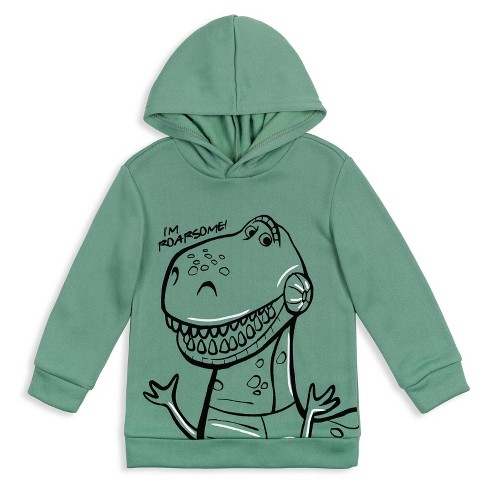 Disney Pixar Toy Story Rex Toddler Boys Fleece Pullover Hoodie Green 3T