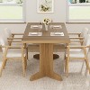 71" Dining Table for 6 to 8 People, Modern Dinner Table with Unique Wooden Legs, No Chairs - 4 of 4