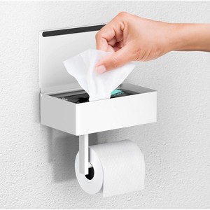 Matte Black Toilet Paper Holder - Wall Mount Modern Roll Holder for Bathroom - 1 of 4