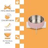 THE LICKER STORE Intersecta Small/Medium Concrete & Stainless Steel Bowl 16oz (2 Cups) w/ Metal Stand Pet Feeder - 3 of 4