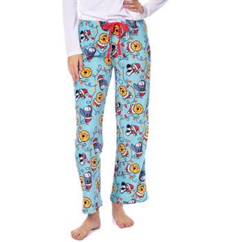 Dr. Seuss Womens' The Grinch and Max Snowflake Soft Fleece Plush Pajama  Pants