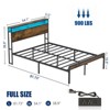 TIRAMISUBEST Full/Queen  Platform Bed Frame Rustic Vintage Wood Headboard Industrial Black Metal 9 Leg 12 Slats Noise Free Under Bed Storage - 2 of 4
