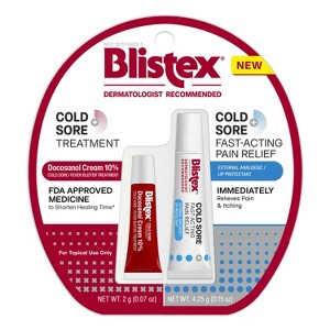 Blistex Cold Sore/Fever Blister and Fast-Acting Pain Relief Cream - Docosanol - 0.22oz/2ct - 1 of 4