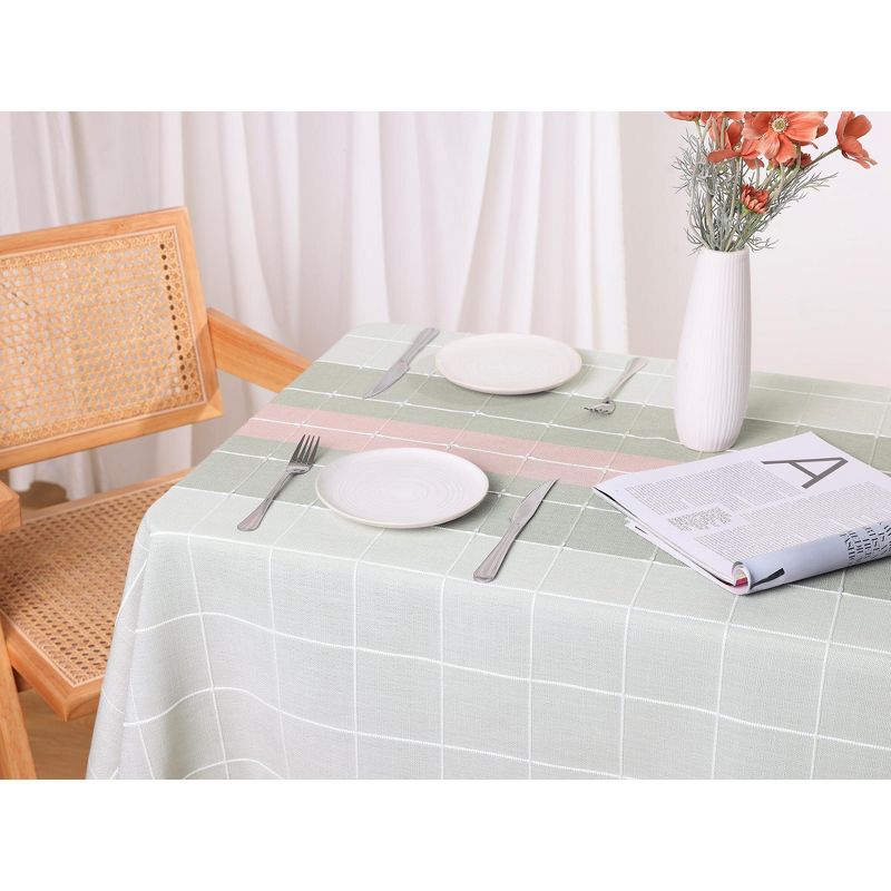 Unique Bargains Rustic Cotton Linen Waterproof Dinner Party Christmas Table Cover 1 Pc, 2 of 6