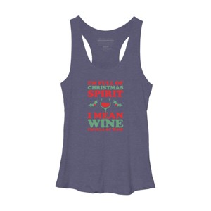 Women's Design By Humans Full of Christmas Spirit & Wine By DJBalogh Racerback Tank Top - 1 of 3