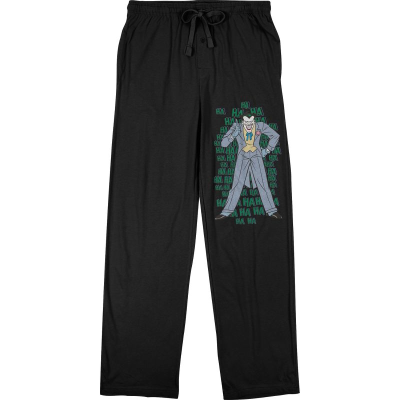 Batman Laughing Joker Men's Black Sleep Pajama Pants, 1 of 3