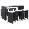 vidaXL Garden Bar Set Black, Cream White - 2 of 4