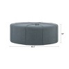 Kumasinova 48.5"Chic Round Oversized Polyester Cocktail Ottoman for Living Room,Accent Coffee Table Ottoman Footstool with Plywood Frame - 3 of 4