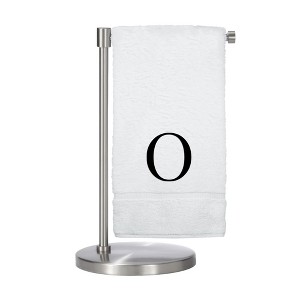 BC BARE COTTON Monogrammed Bath Towel, Personalized Gift, Set of 2 - White - Black Block - 1 of 4