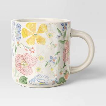 15.1oz Stoneware Floral Mug - Threshold™