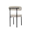CAVINAS Modern Velvet Dining Chair with Crescent Backrest, Upholstered Accent Chair with Metal Legs for Dining Room, Kitchen - 4 of 4