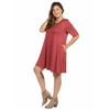 Plus Size Knee Length Pocket T Shirt Dress - 24seven Comfort Apparel™ - 2 of 4