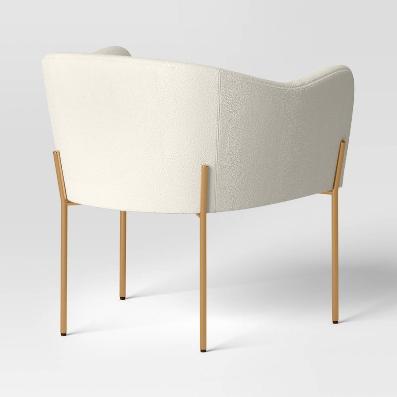 Gladden Rounded Back Anywhere Chair Cream Boucle/Brass - Threshold&#8482;, 5 of 10