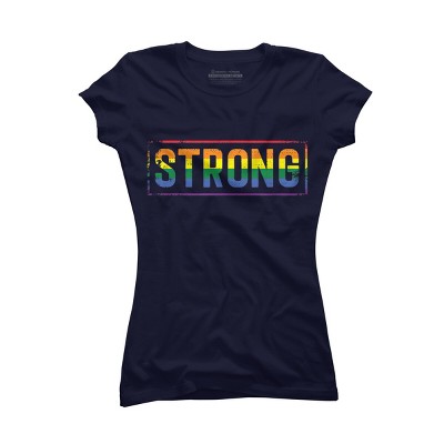 Adult Design By Humans Workout Pride Rainbow Strong By Avocato T-Shirt