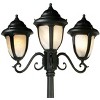 John Timberland Outdoor Light Post Fixture Matte Black 90 1/2" 3-Light Street Lantern Frosted Glass for Exterior Garden Yard Patio - 4 of 4