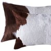 HomeRoots Set of Two 12" X 20" Brown and White Genuine Cowhide Throw Pillows - 4 of 4