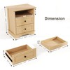 Brafabhome Set of 2 Nightstands with 2 Drawers, Mid-Century Bedside Table with Open Storage Shelf and Hidden Drawer for Bedroom Living Room | Natural - 2 of 4