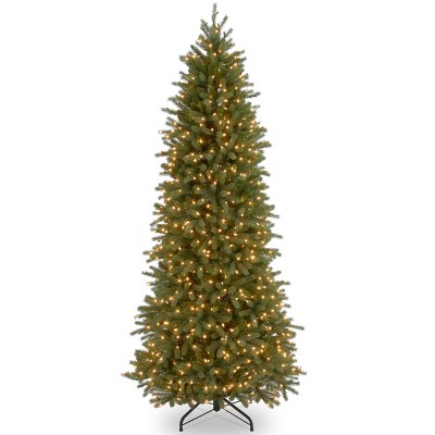 National Tree Company 6.5ft Jersey Fraser Fir Pencil Slim Tree with Clear Lights