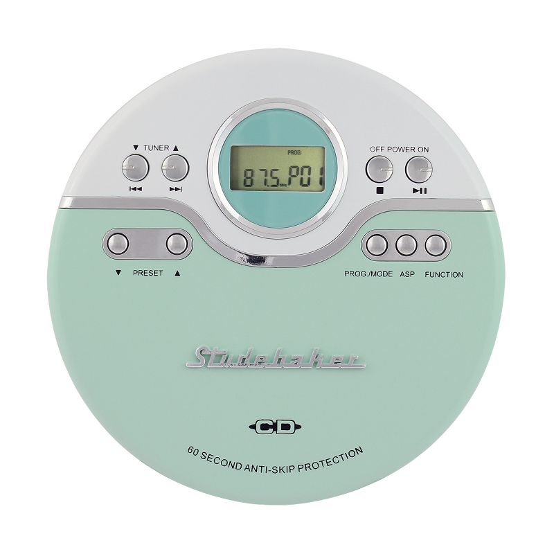 Studebaker Personal CD Player with FM Radio, 60 Second ASP and Earbuds (SB3703), 1 of 6