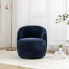 25.60"Chenille Fabric 360° Swivel Accent Armchair Barrel Chair With Black Powder Coating Metal Ring,Yellow - 2 of 4