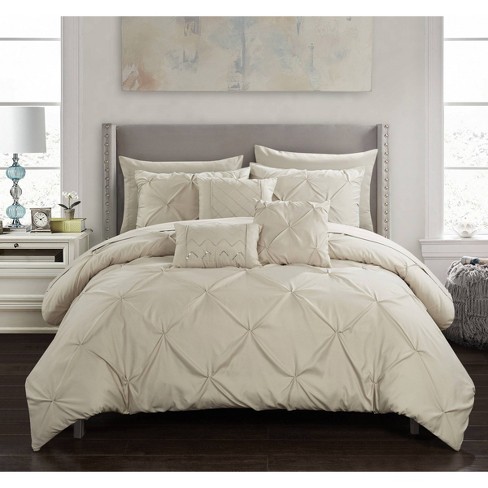 Queen 10pc Valentina Comforter Set Taupe - Chic Home Design : Target