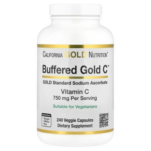Buffered Gold C by California Gold Nutrition - Non-Acidic Vitamin C Supplement - Immune Support & Seasonal Wellness - Vegetarian Friendly - Gluten - 1 of 4