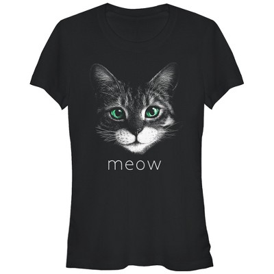 Juniors Womens Lost Gods Meow Cat T-shirt - Black - Medium : Target