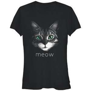 Juniors Womens Lost Gods Meow Cat T-Shirt - 1 of 3
