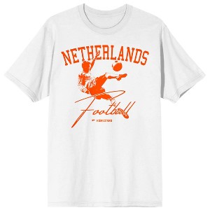 Homestand Netherlands Football Adult White Crew Neck Short Sleeve